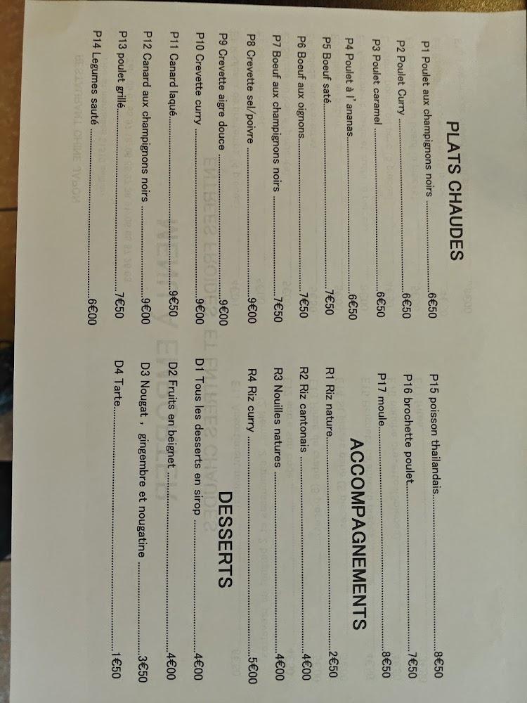 Restaurant Chine Japon - Menu Image 2